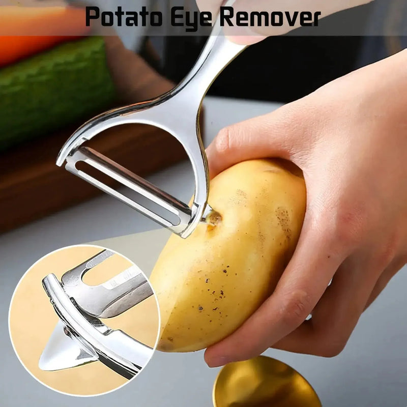 Descascador de Legumes Inox Multiuso | Pelador de Batata, Cenoura, Frutas e Utensílios de Cozinha