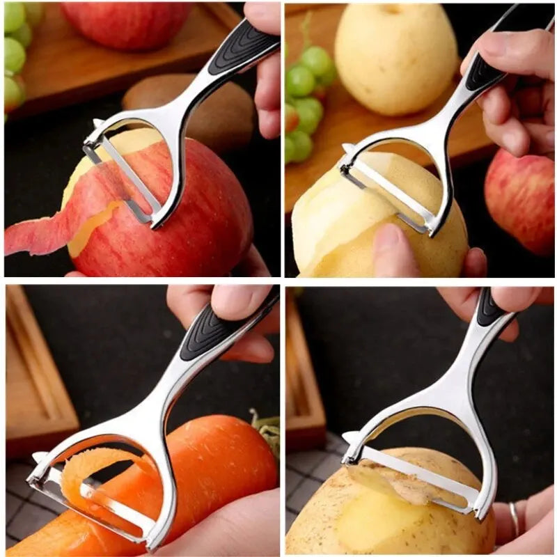 Descascador de Legumes Inox Multiuso | Pelador de Batata, Cenoura, Frutas e Utensílios de Cozinha