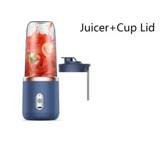 Liquidificador Portátil USB 400ml | Mini Juicer Elétrico 2 Copos para Sucos, Smoothies, Laranja e Limão