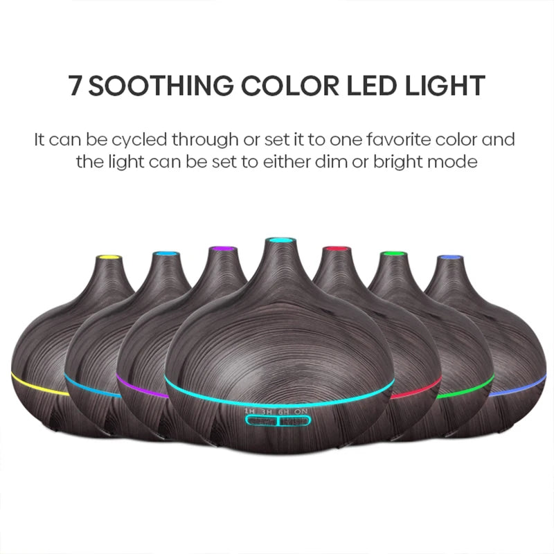 Difusor Ultrassônico 500ml com Luz LED e Controle Remoto